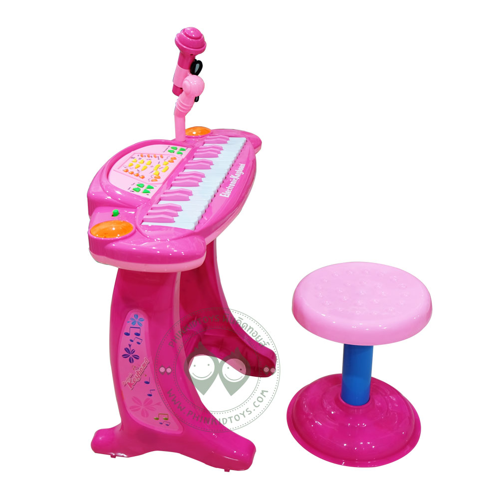 Electronic Keyboard คีย์บอร์ด 36 คีย์สีชมพู อัดเสียงได้