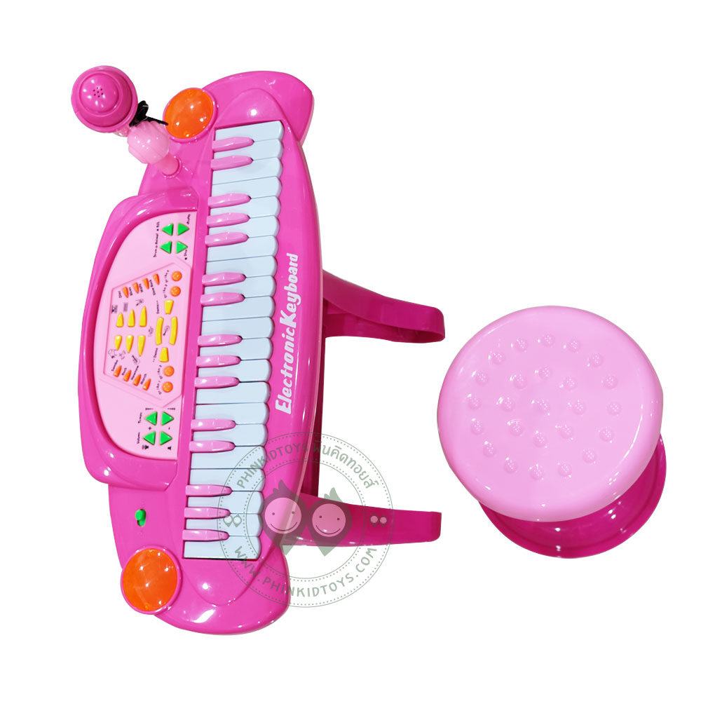 Electronic Keyboard คีย์บอร์ด 36 คีย์สีชมพู อัดเสียงได้
