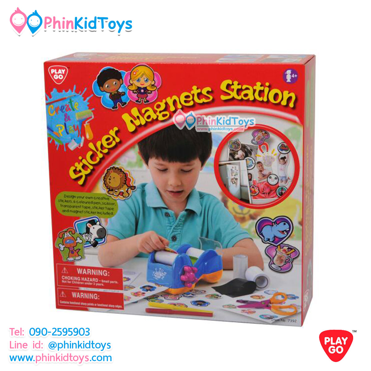 Playgo Sticker Magnets Station ชุดเครื่องประดิษฐ์สติกเกอร์แผ่นแม่เหล็ก สีฟ้า