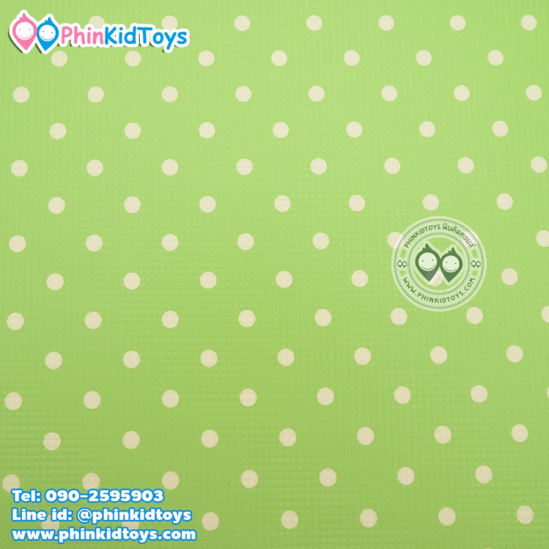 แผ่นรองคลาน EVA Foam 60x60cm หนา 1 ซม. สีเขียวลายจุด