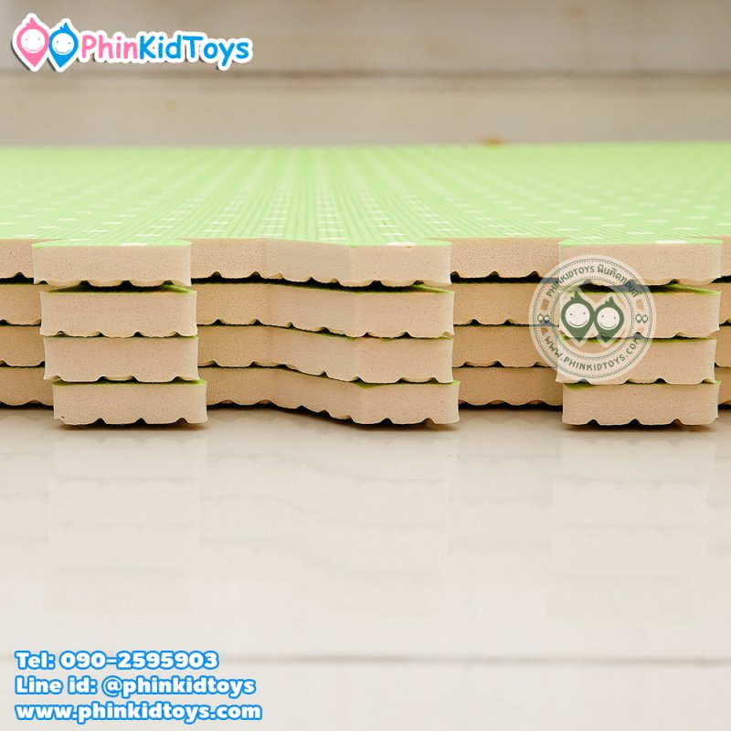 แผ่นรองคลาน EVA Foam 60x60cm หนา 1 ซม. สีเขียวลายจุด