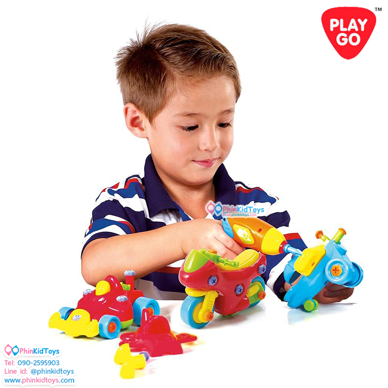 Playgo ชุดประกอบพาหนะ 4 in 1 Mechanic Challenng (PG-2020)