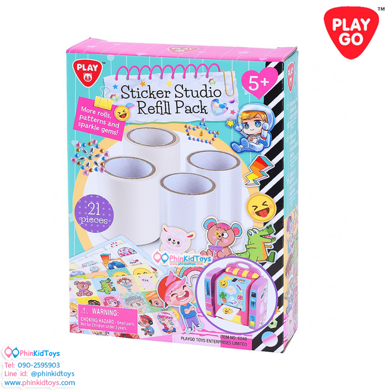 PLAYGO 6048 รีฟิลล์สติกเกอร์ STUDIO แพ็ค 21 ชิ้น STICKER STUDIO REFILL PACK 21 PCS (PG-6048)
