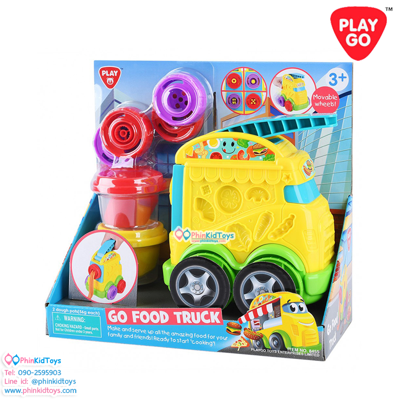PLAYGO 8455 โดว์เซ็ตรถบรรทุกอาหาร GO FOOD TRUCK (2 X 2 OZ DOUGH INCLUDED)