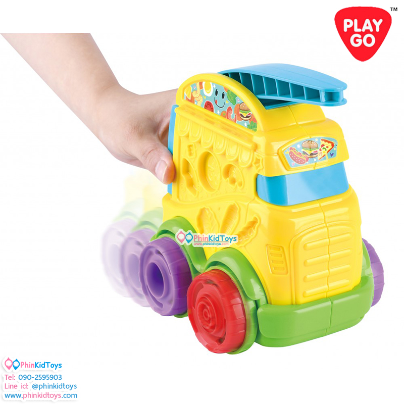 PLAYGO 8455 โดว์เซ็ตรถบรรทุกอาหาร GO FOOD TRUCK (2 X 2 OZ DOUGH INCLUDED)