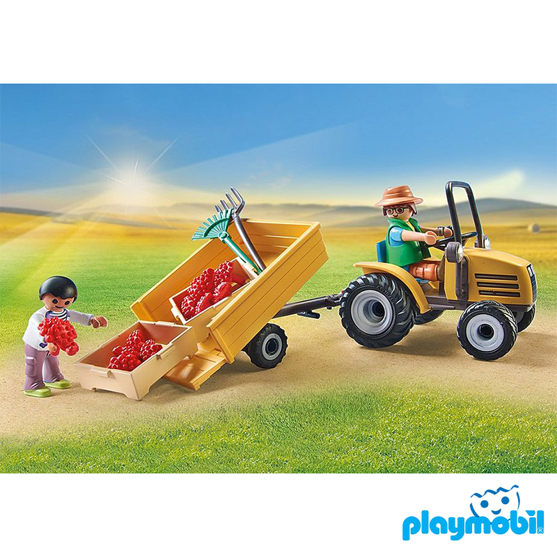 Playmobil 71442 Farm III Tractor with trailer and water tank ฟาร์ม3 รถแทรกเตอร์พร้อมรถพ่วงและถังน้ำ