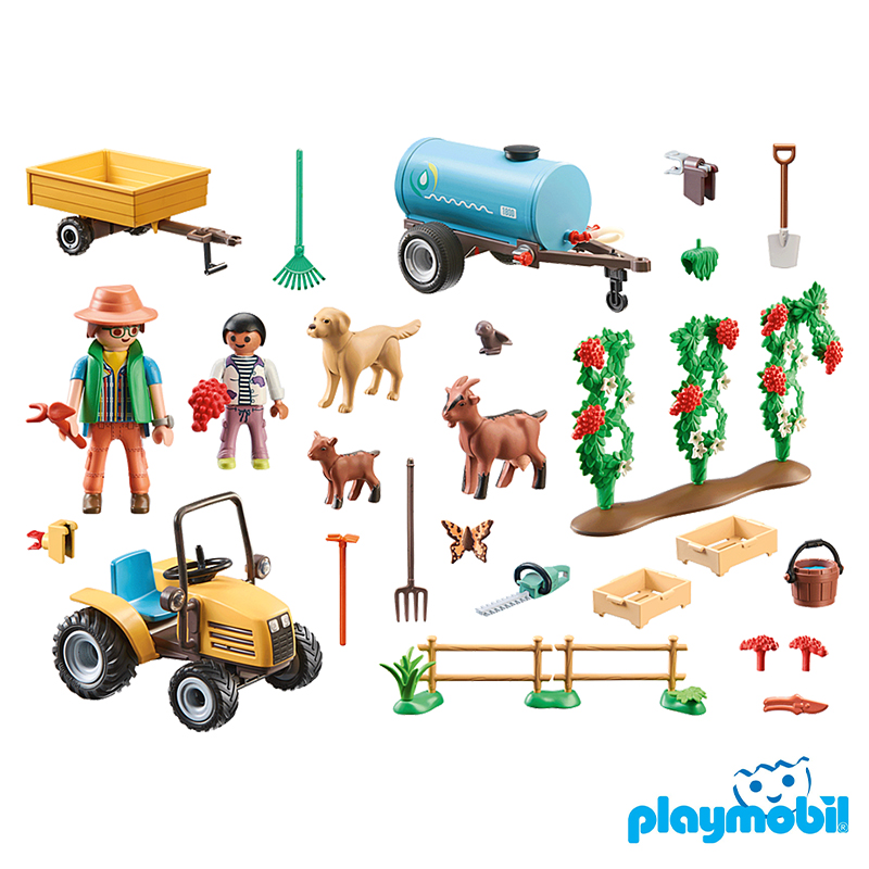 Playmobil 71442 Farm III Tractor with trailer and water tank ฟาร์ม3 รถแทรกเตอร์พร้อมรถพ่วงและถังน้ำ