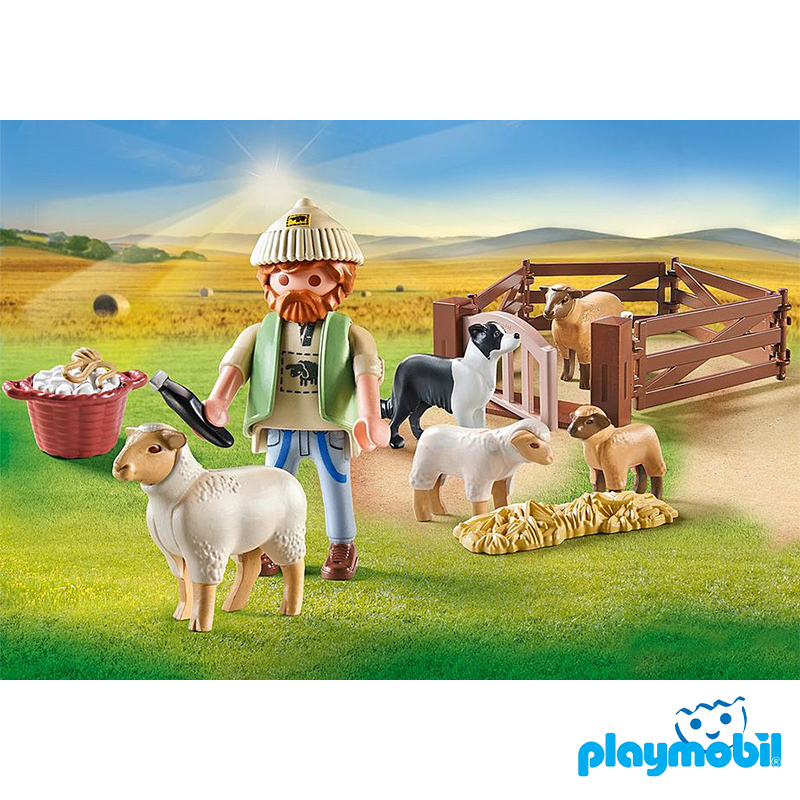 Playmobil 71444 Farm III Young Shepherd with flock of sheep ฟาร์ม3 หนุ่มเลี้ยงแกะกับฝูงแกะ