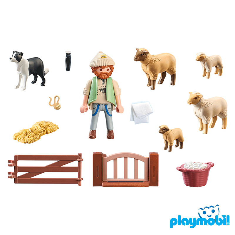 Playmobil 71444 Farm III Young Shepherd with flock of sheep ฟาร์ม3 หนุ่มเลี้ยงแกะกับฝูงแกะ