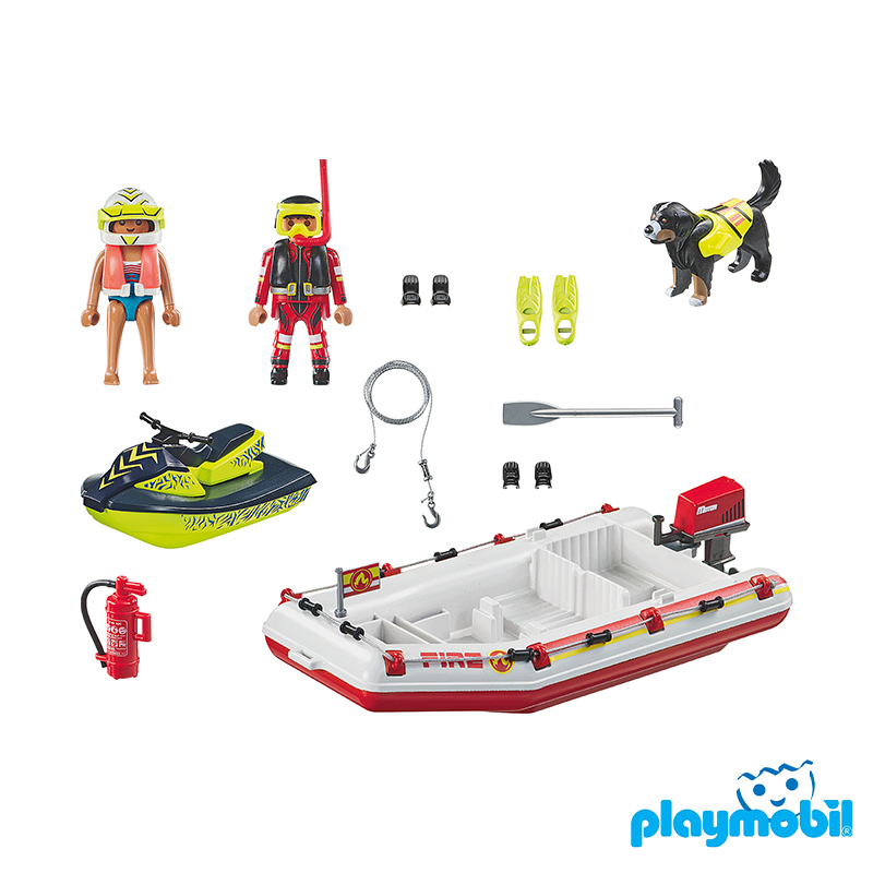 Playmobil 71464 Fire Brigade Fireboat with Water Scooter ดับเพลิง เรือดับเพลิงกับสกู๊ตเตอร์น้ำ