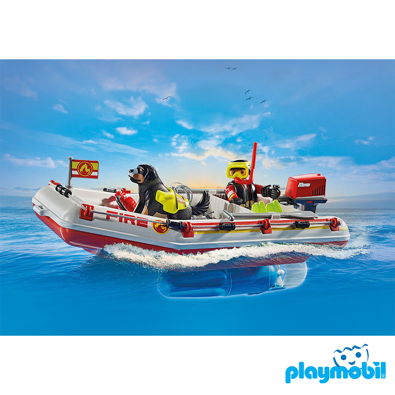 Playmobil 71464 Fire Brigade Fireboat with Water Scooter ดับเพลิง เรือดับเพลิงกับสกู๊ตเตอร์น้ำ