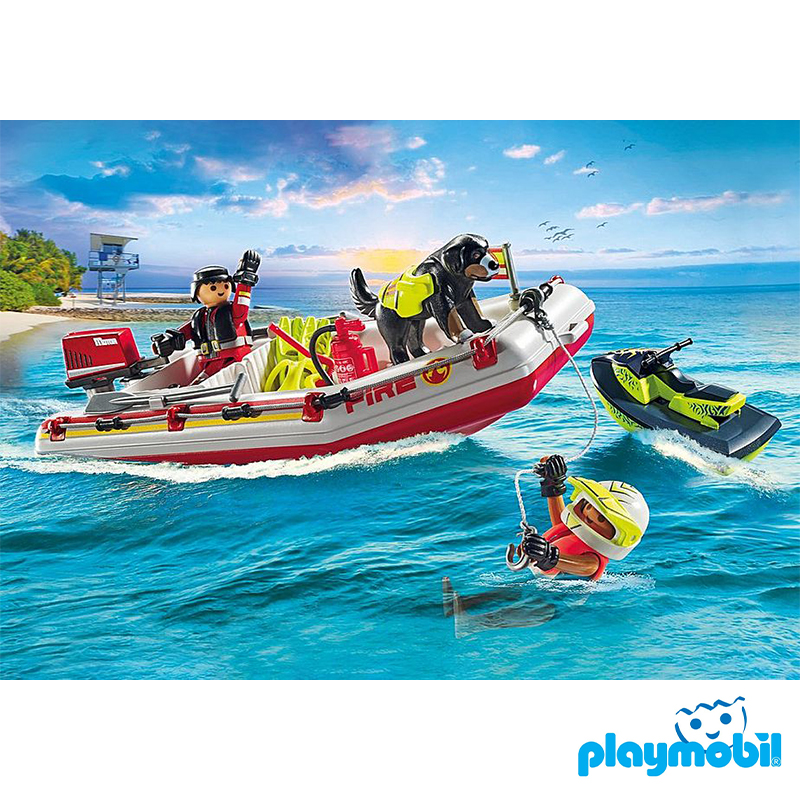Playmobil 71464 Fire Brigade Fireboat with Water Scooter ดับเพลิง เรือดับเพลิงกับสกู๊ตเตอร์น้ำ