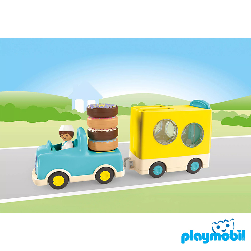 Playmobil 71702 JUNIOR Crazy Donut Truck with Stacking and Sorting Feature จูเนียร์ รถบรรทุกโดนัท
