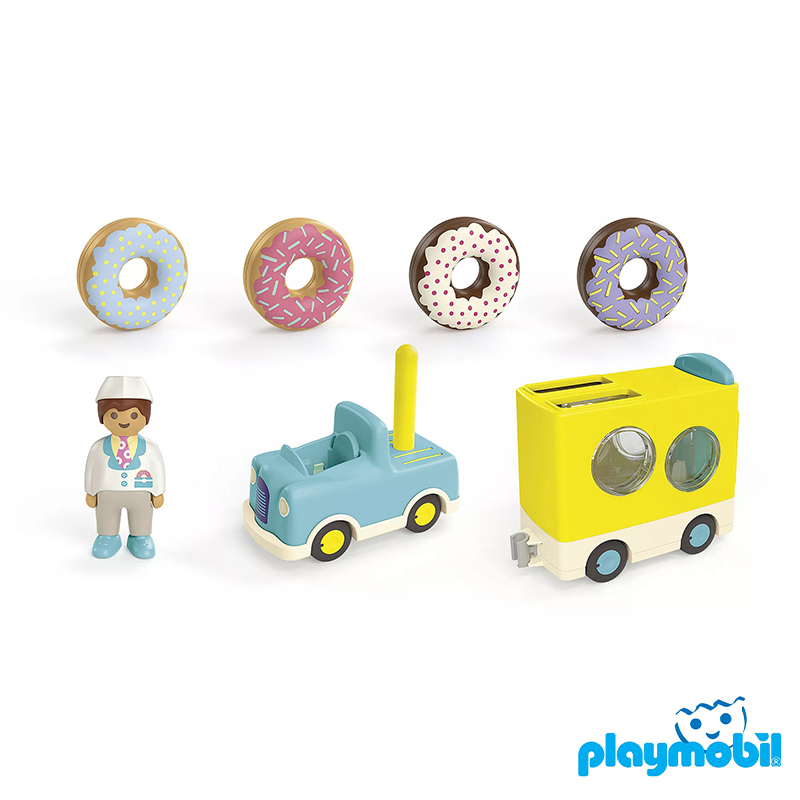 Playmobil 71702 JUNIOR Crazy Donut Truck with Stacking and Sorting Feature จูเนียร์ รถบรรทุกโดนัท