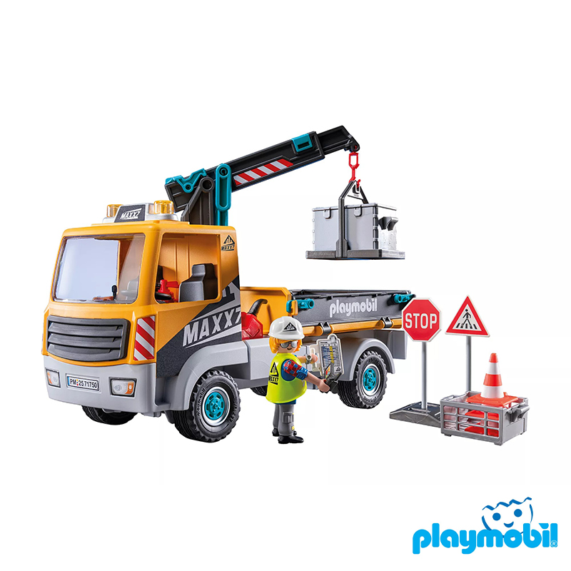 Playmobil 71750 Action Heroes Construction Truck with Crane แอคชั่นฮีโร่ รถบรรทุกก่อสร้างพร้อมเครน