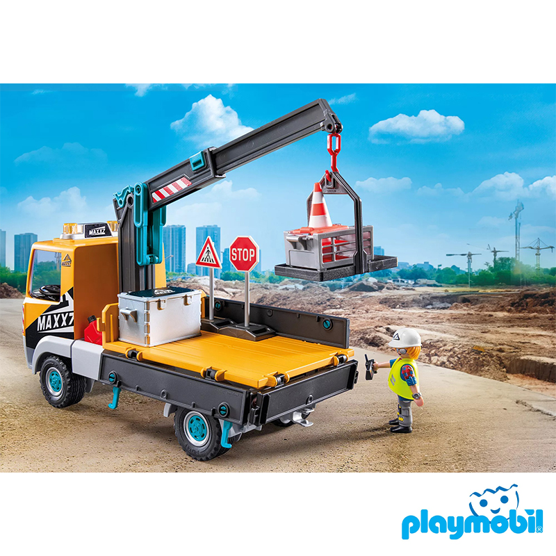Playmobil 71750 Action Heroes Construction Truck with Crane แอคชั่นฮีโร่ รถบรรทุกก่อสร้างพร้อมเครน
